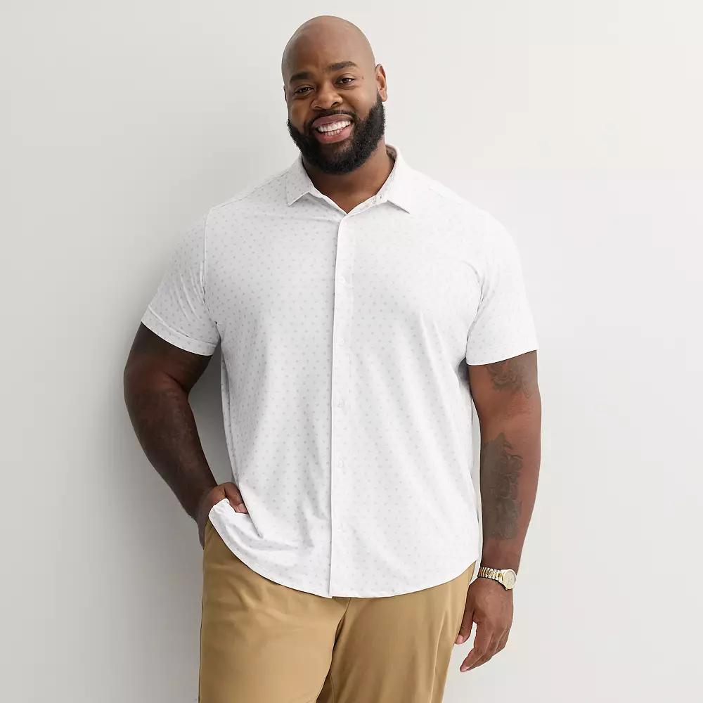 Big & Tall Apt. 9® Point Collar Button-Down Short Sleeve Shirt, Men's,  Product Image