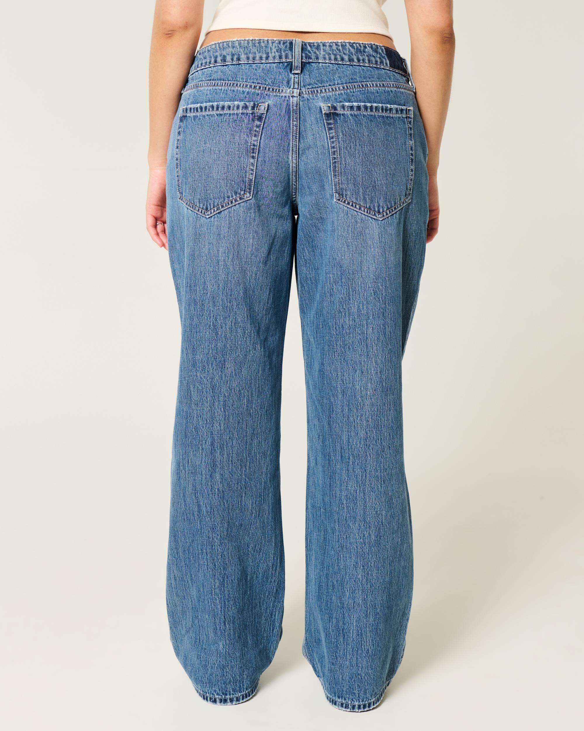Curvy Low-Rise Medium Wash Baggy Jeans Product Image