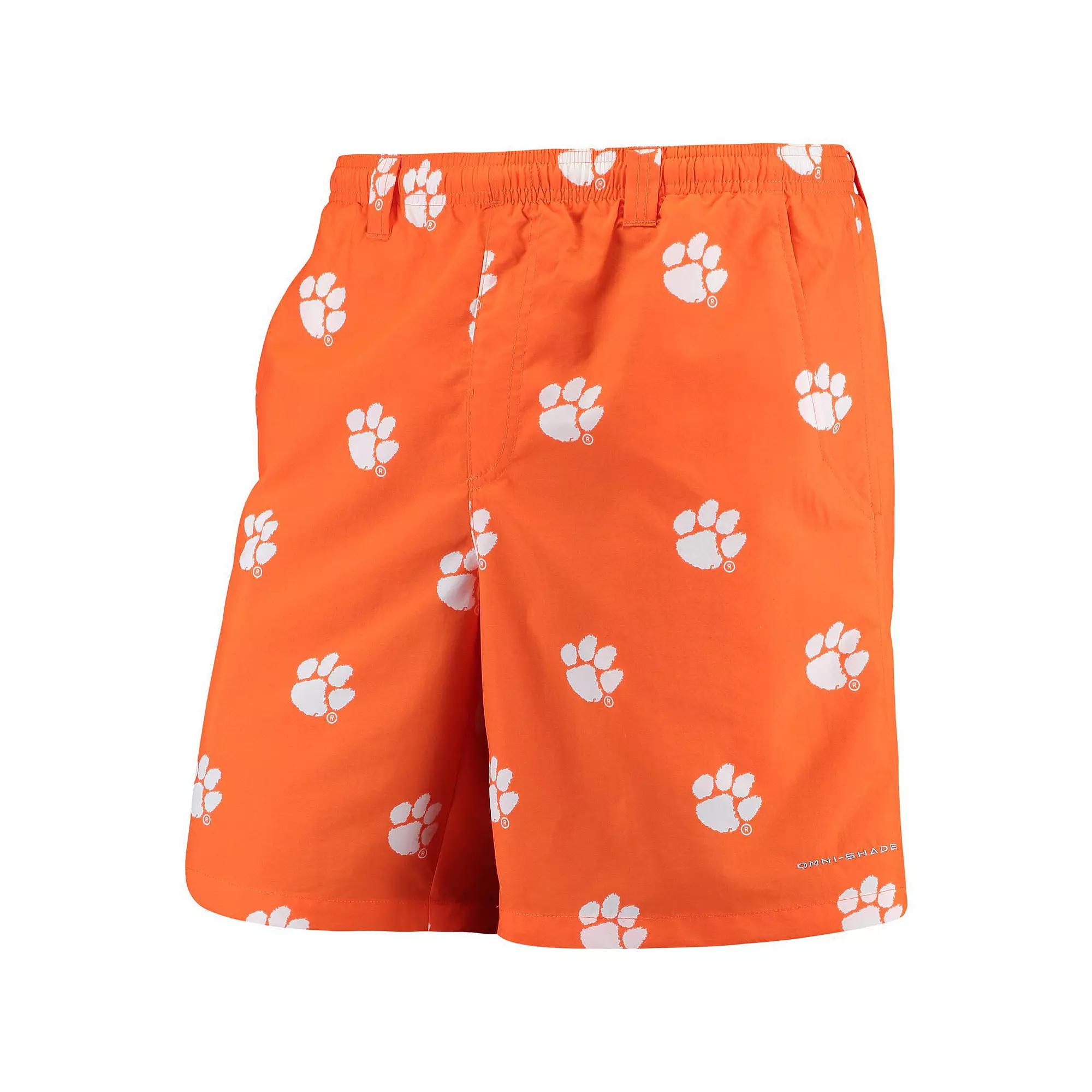 Men's Columbia PFG Orange Clemson Tigers Backcast II 8" Omni-Shade Hybrid Shorts,  Product Image