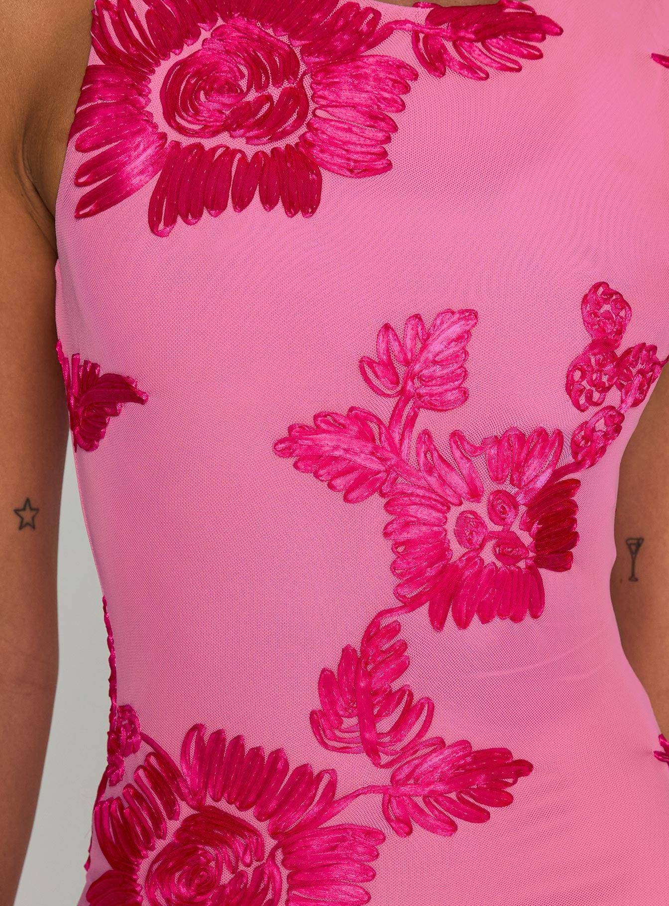 Fionna Floral Maxi Dress Pink Product Image