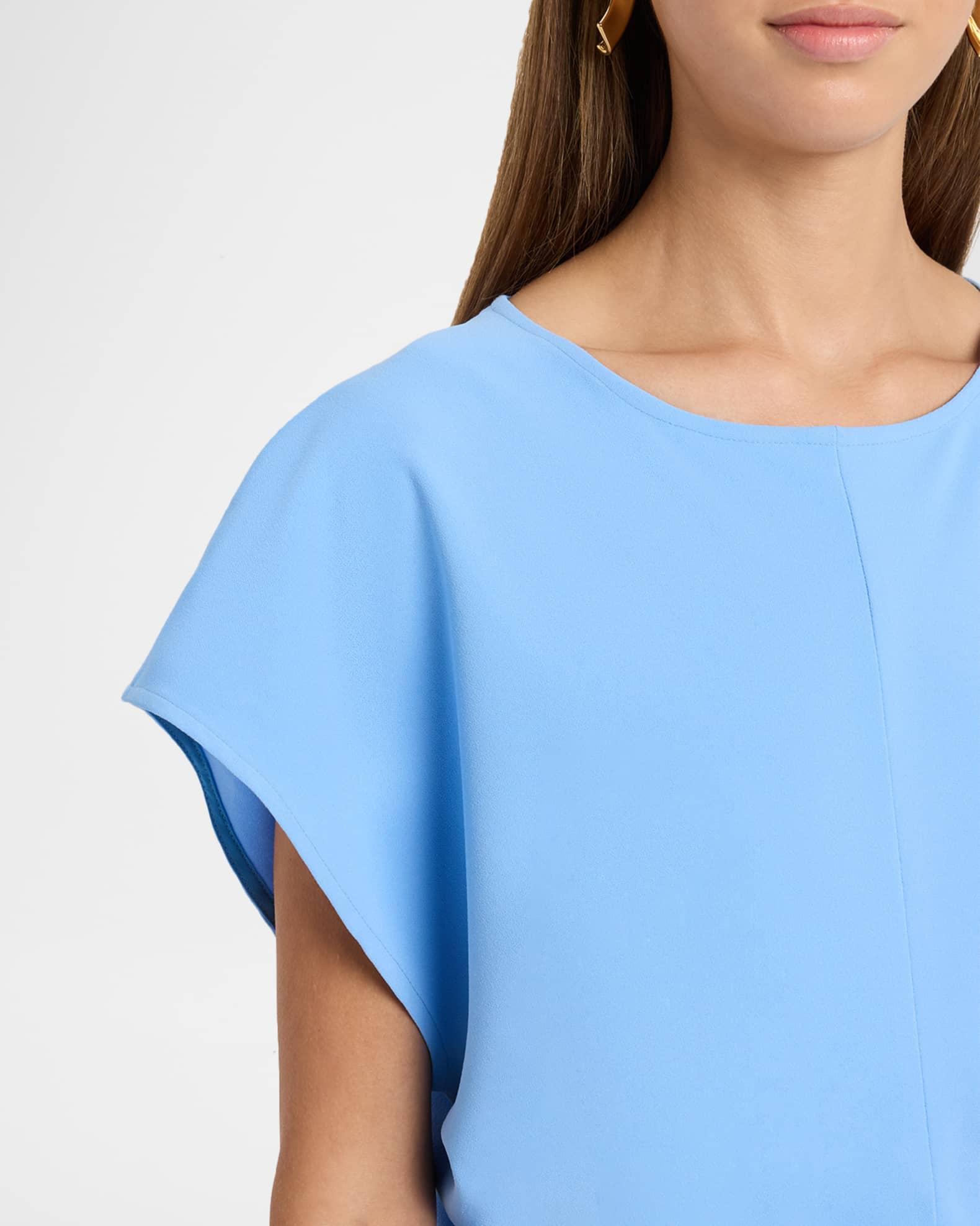 Salto Draped Crepe Envers Satin Midi Dress Product Image