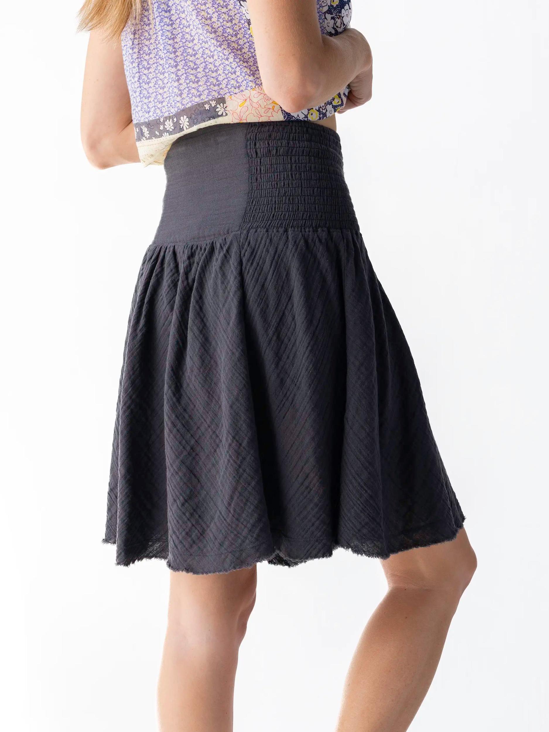Feelin' Alive Mini Skirt - Charcoal Cotton Product Image