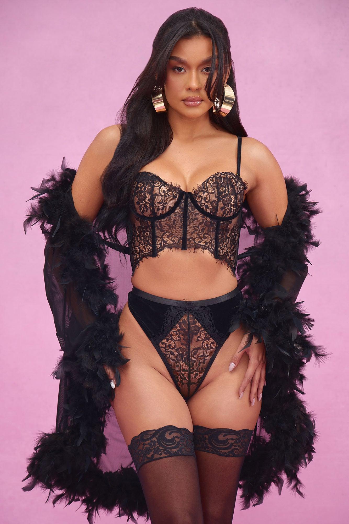 Light As A Feather Mesh Robe - Black Product Image