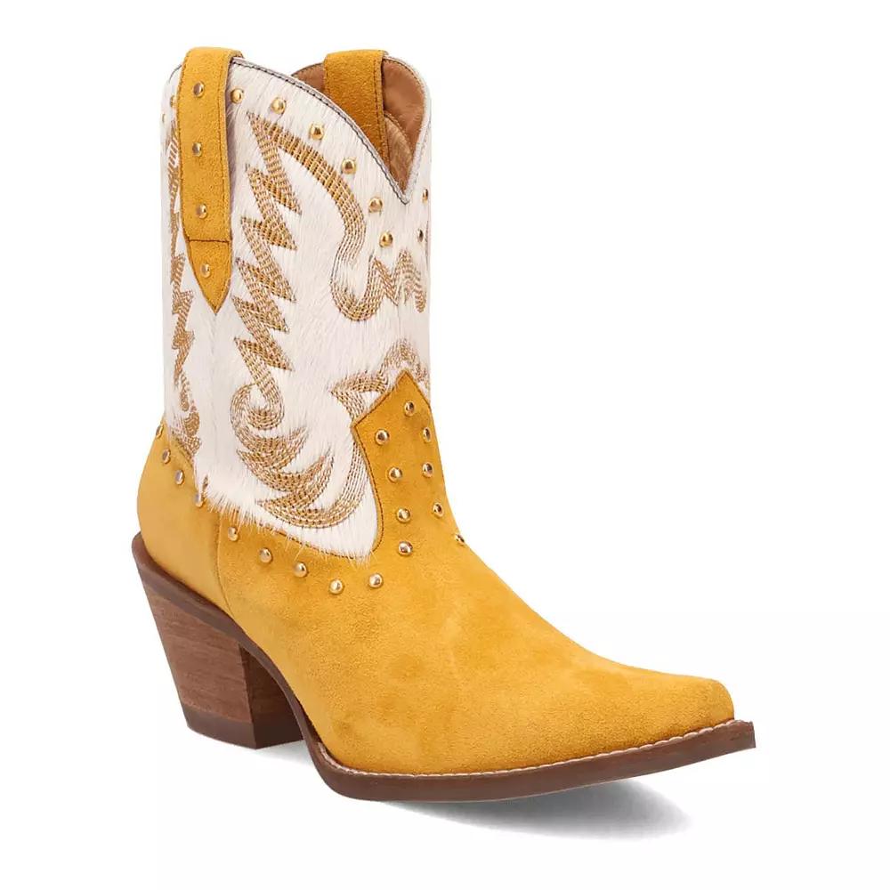 Dingo Rodeo Queen Women's Leather Boots, Size: 7.5, Yellow Product Image