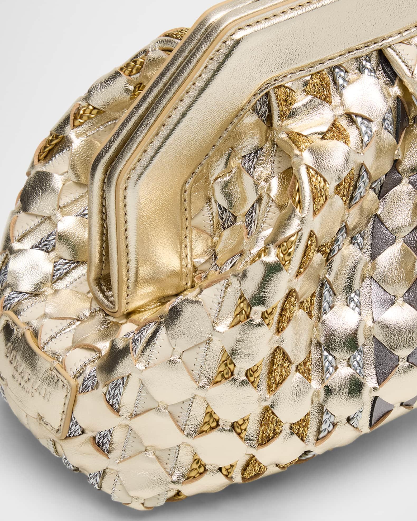 Secret Woven Mosaic Metallic Leather Clutch Bag Product Image