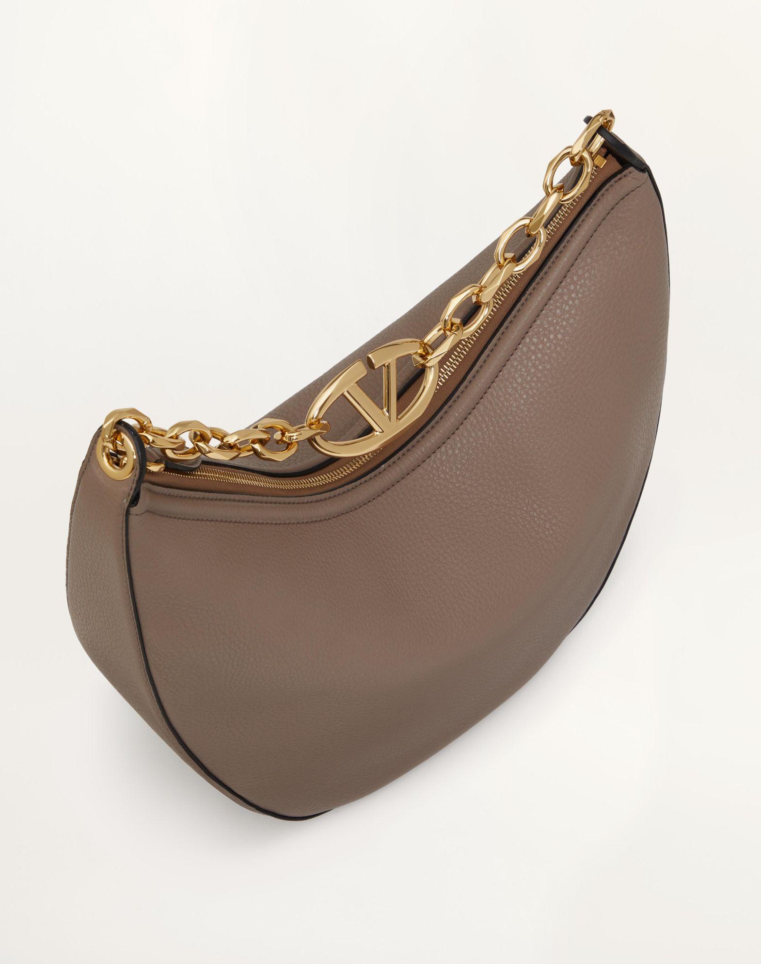 Vlogo Moon Medium Grainy Calfskin Hobo Bag With Chain Product Image