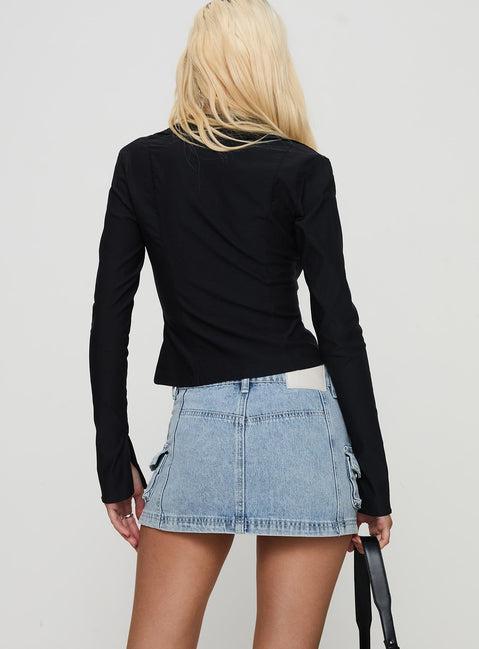 Pacific Coast Denim Cargo Skirt Light Wash Product Image