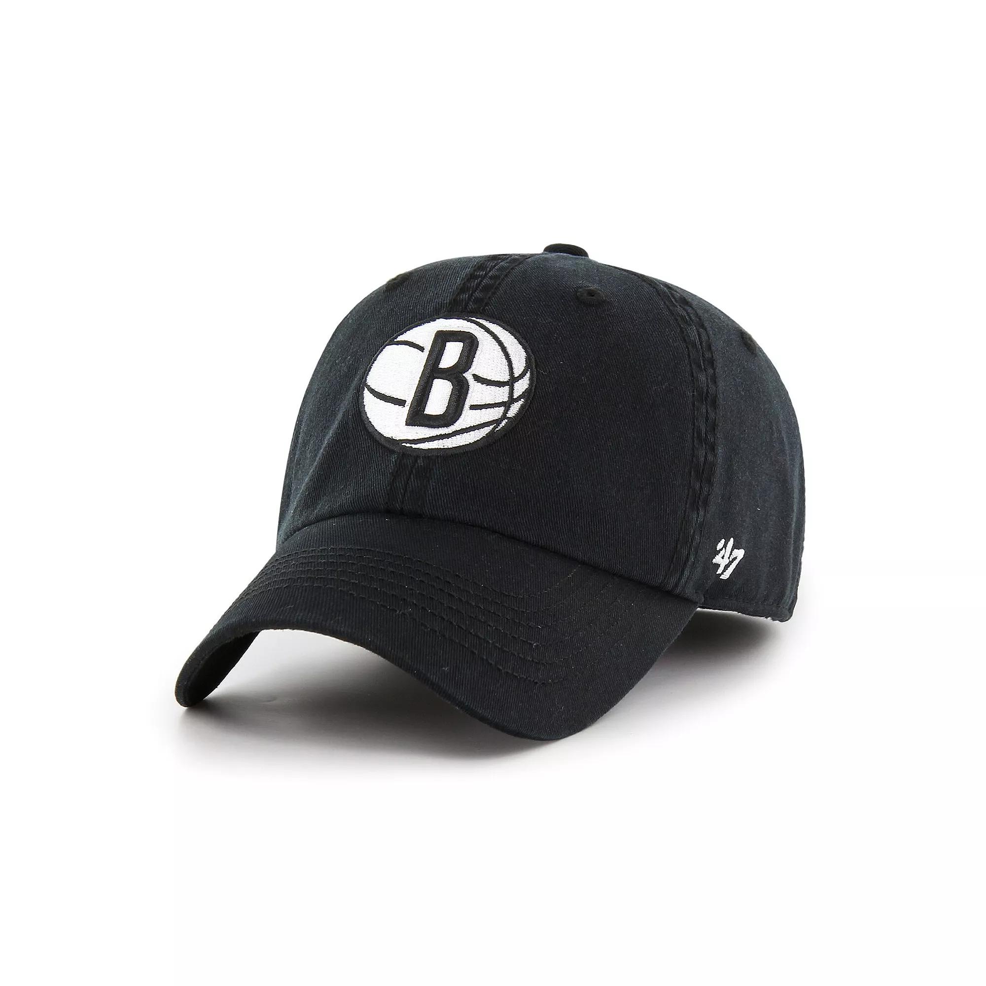 Men's '47 Black Brooklyn Nets  Classic Franchise Fitted Hat, Size: Large Product Image