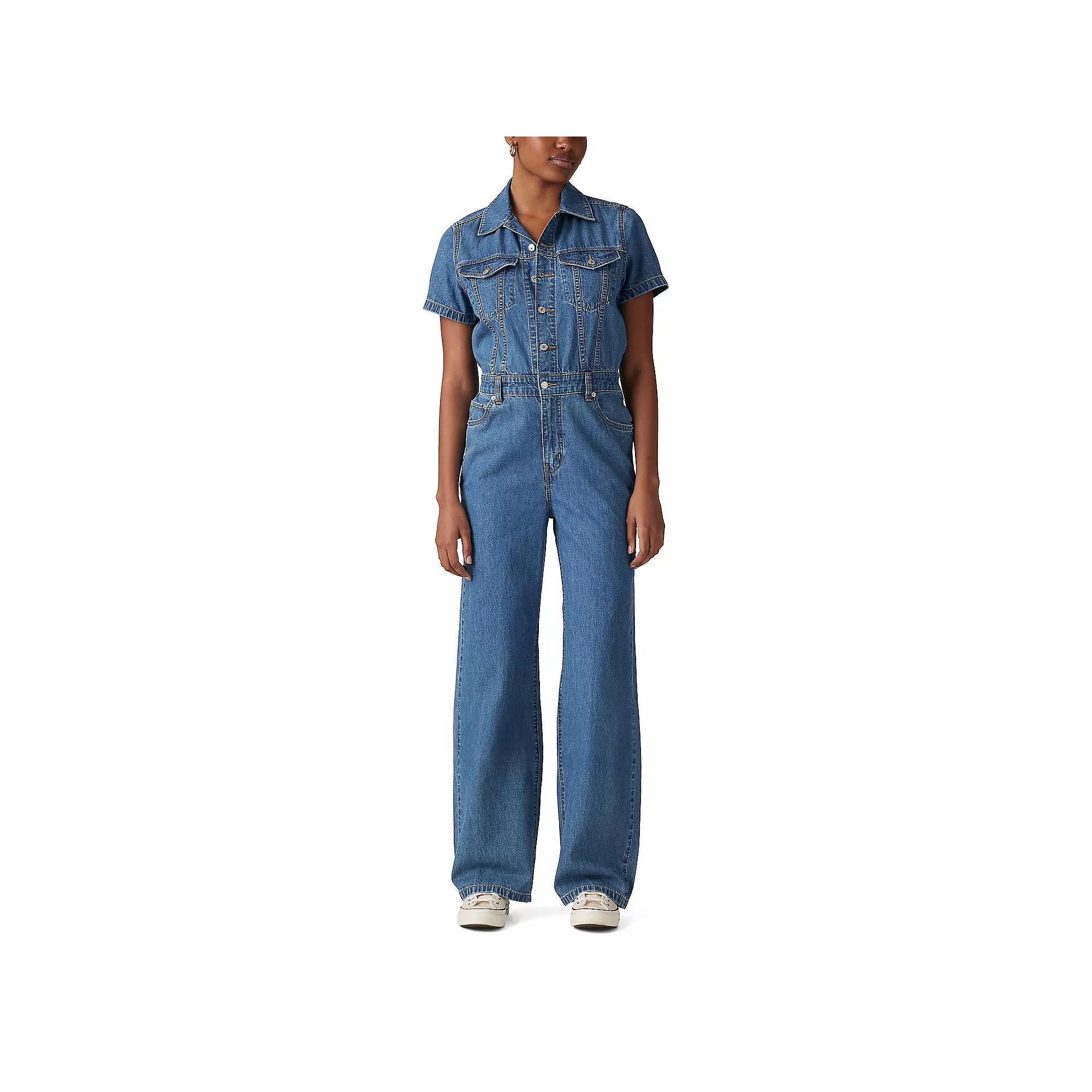 Women's Levi's® Type III Denim Jumpsuit, Size: Medium, Blue Joke Product Image