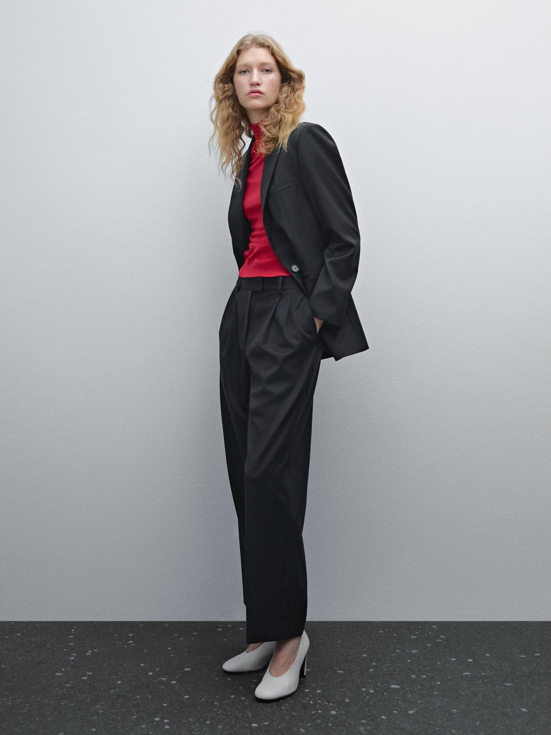 Straight-leg cool wool trousers Product Image