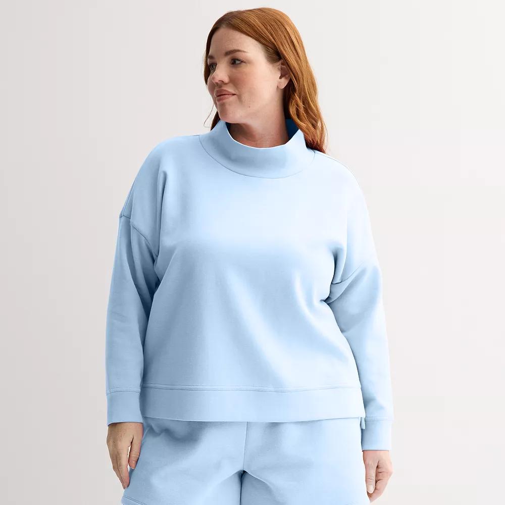 Plus Size Tek Gear Double Knit Funnel Neck Sweater, Women's, Size: 1XL, Baron River Product Image