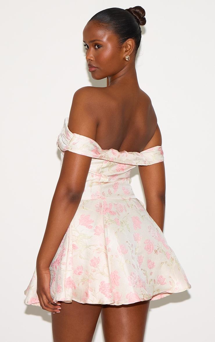 Pink Bardot Jacquard Shift Dress Product Image