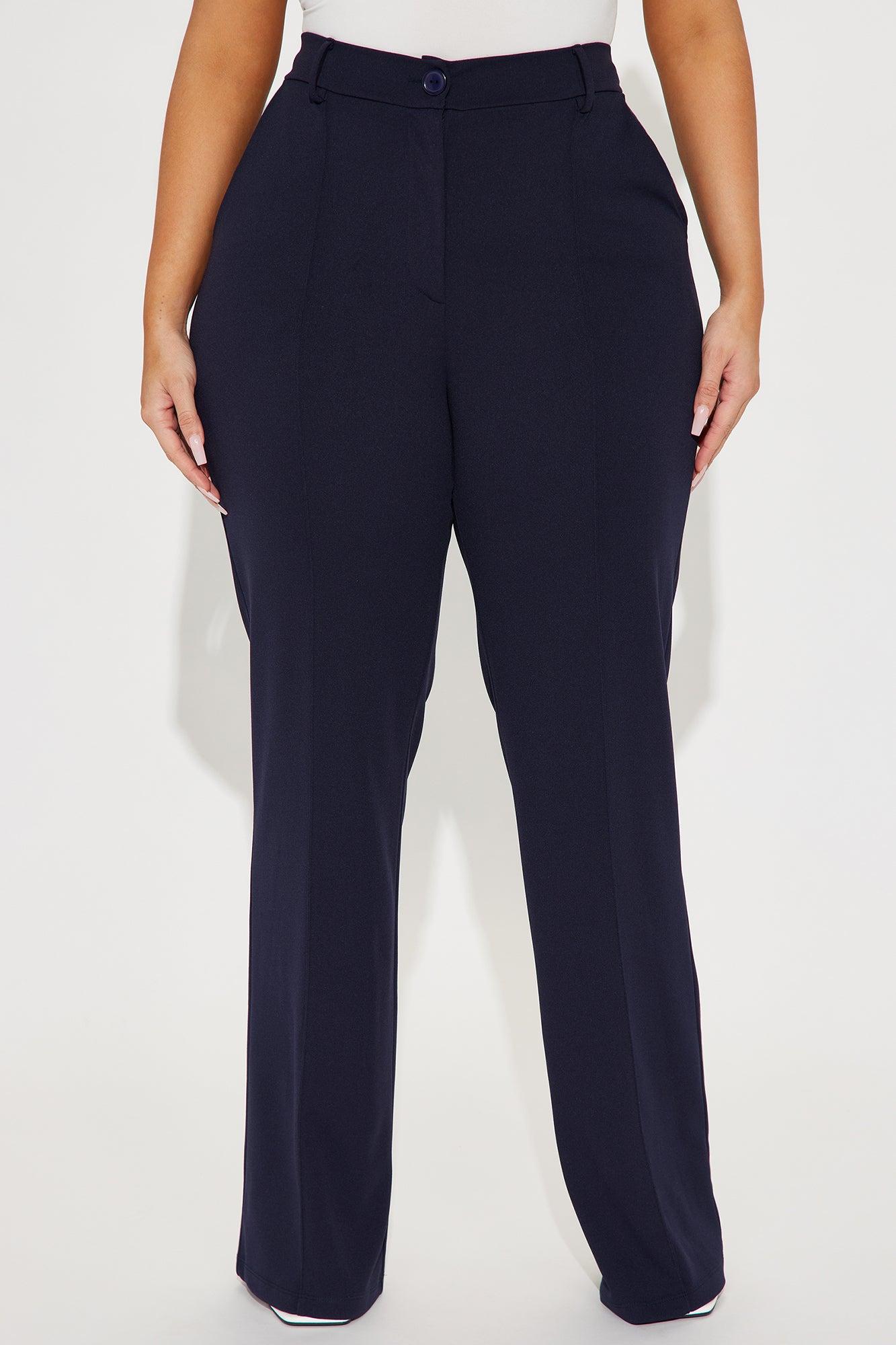 Heidi Wide Leg Trouser Pant - Navy Product Image