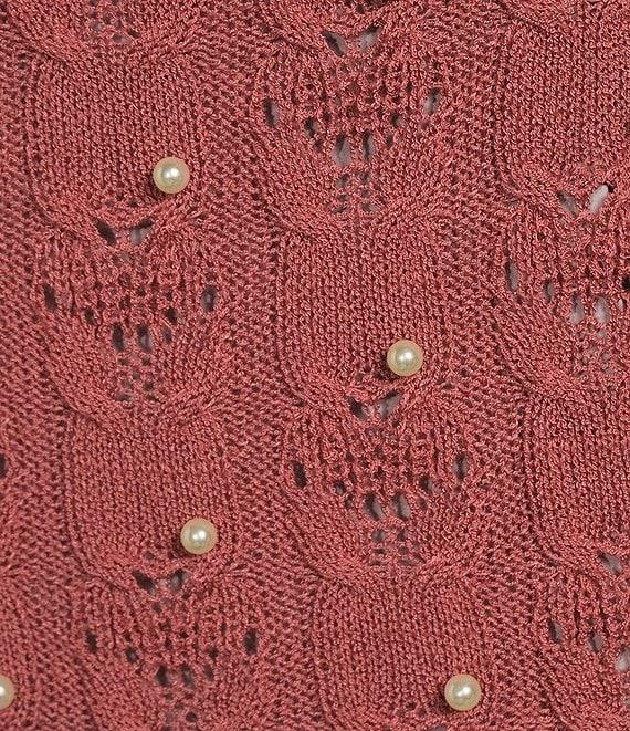 Evolutionary Short Sleeve Crewneck Allover Pearl Sweater Product Image