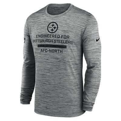 Pittsburgh Steelers Sideline Team Issue Velocity Nike Mens Dri-FIT NFL Long-Sleeve T-Shirt | 02EQ06G7L-QVX Product Image