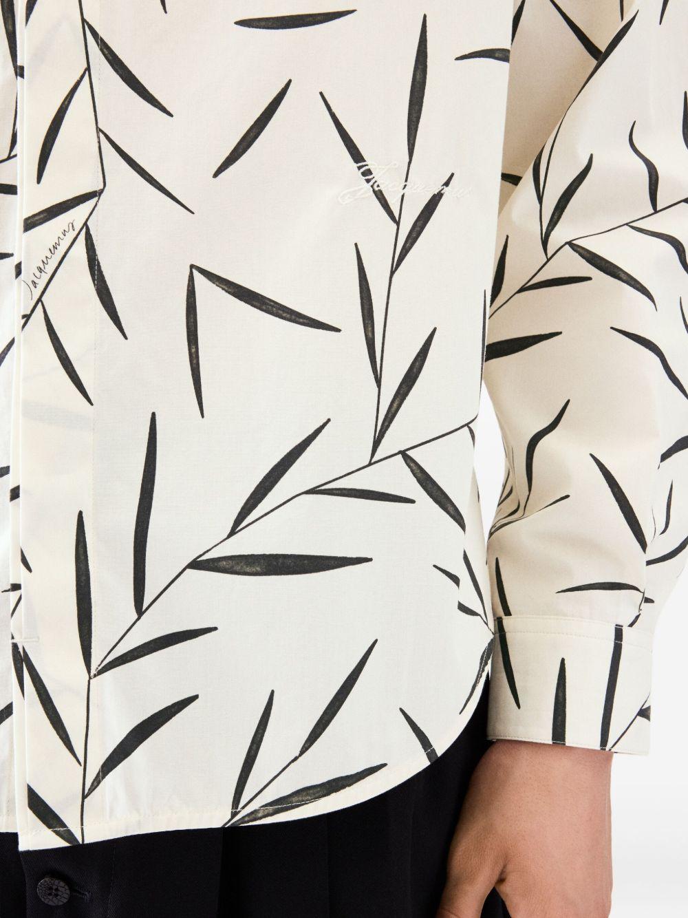 Le Simon ML leaf-print button-up shirt Product Image