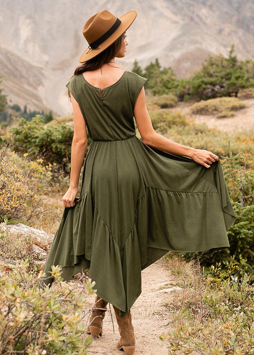 Pilar Dress in Olive Female Product Image
