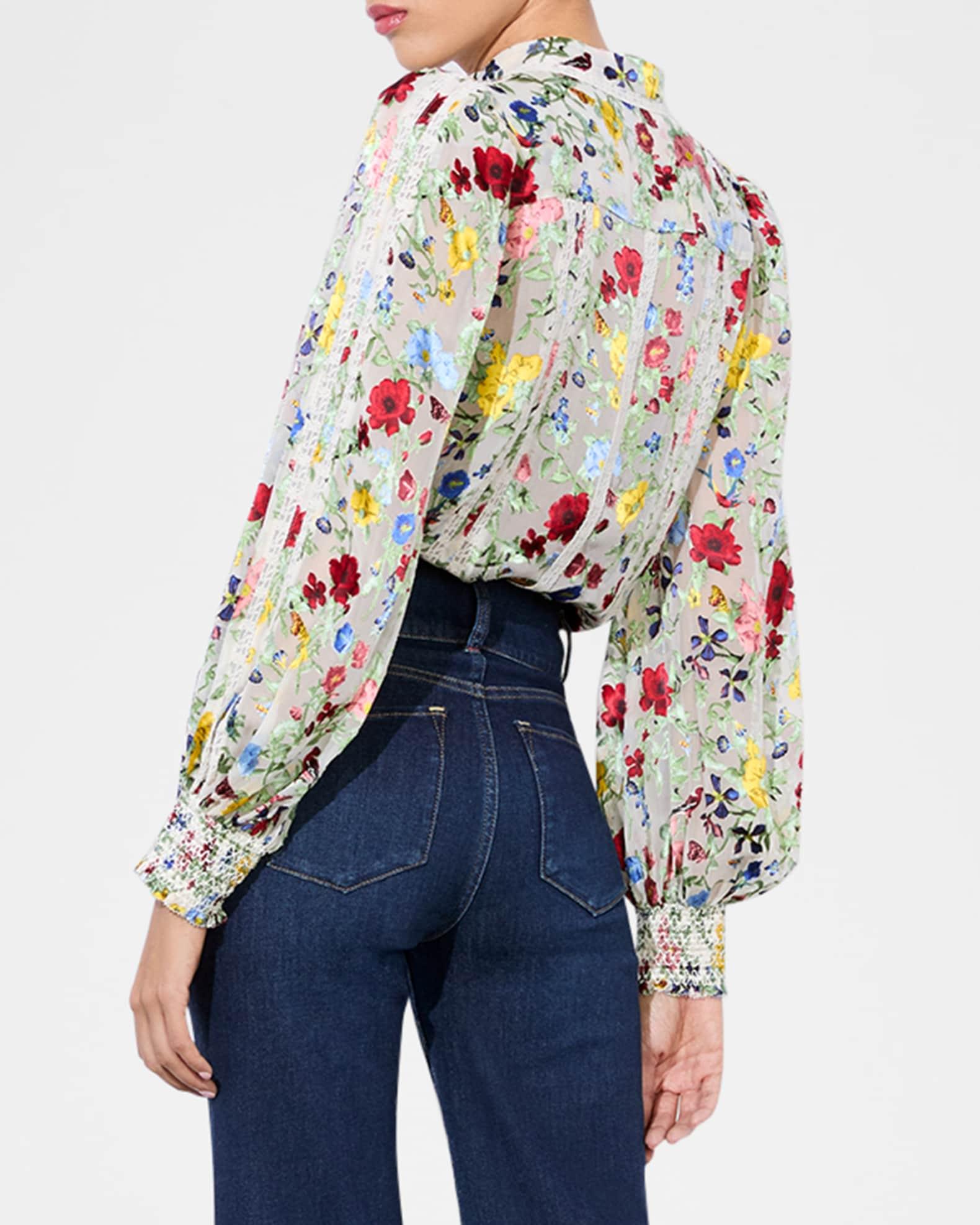 Arlette Floral Blouson-Sleeve Blouse  Product Image
