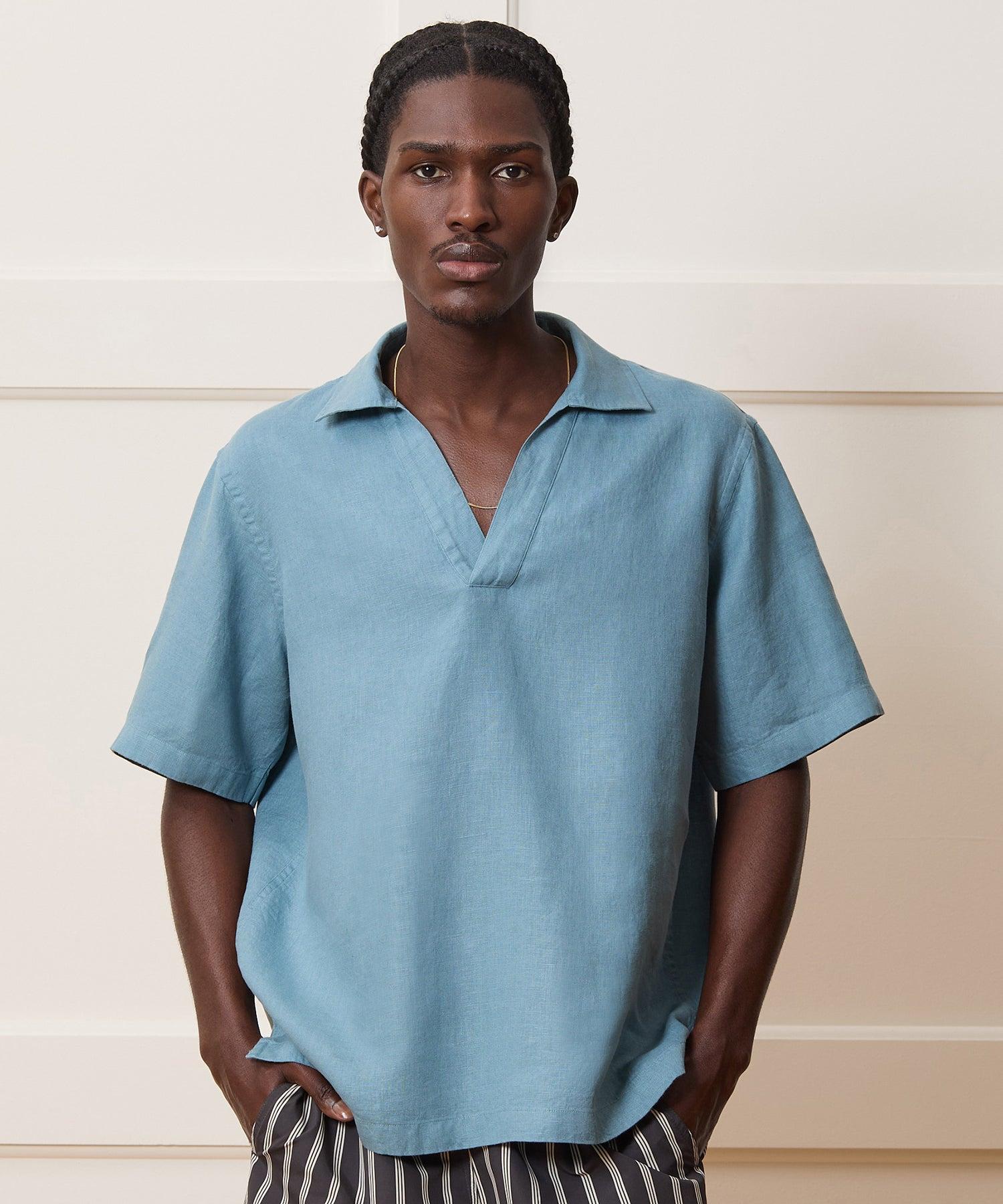 Relaxed Sea Soft Irish Linen Popover Shirt Product Image