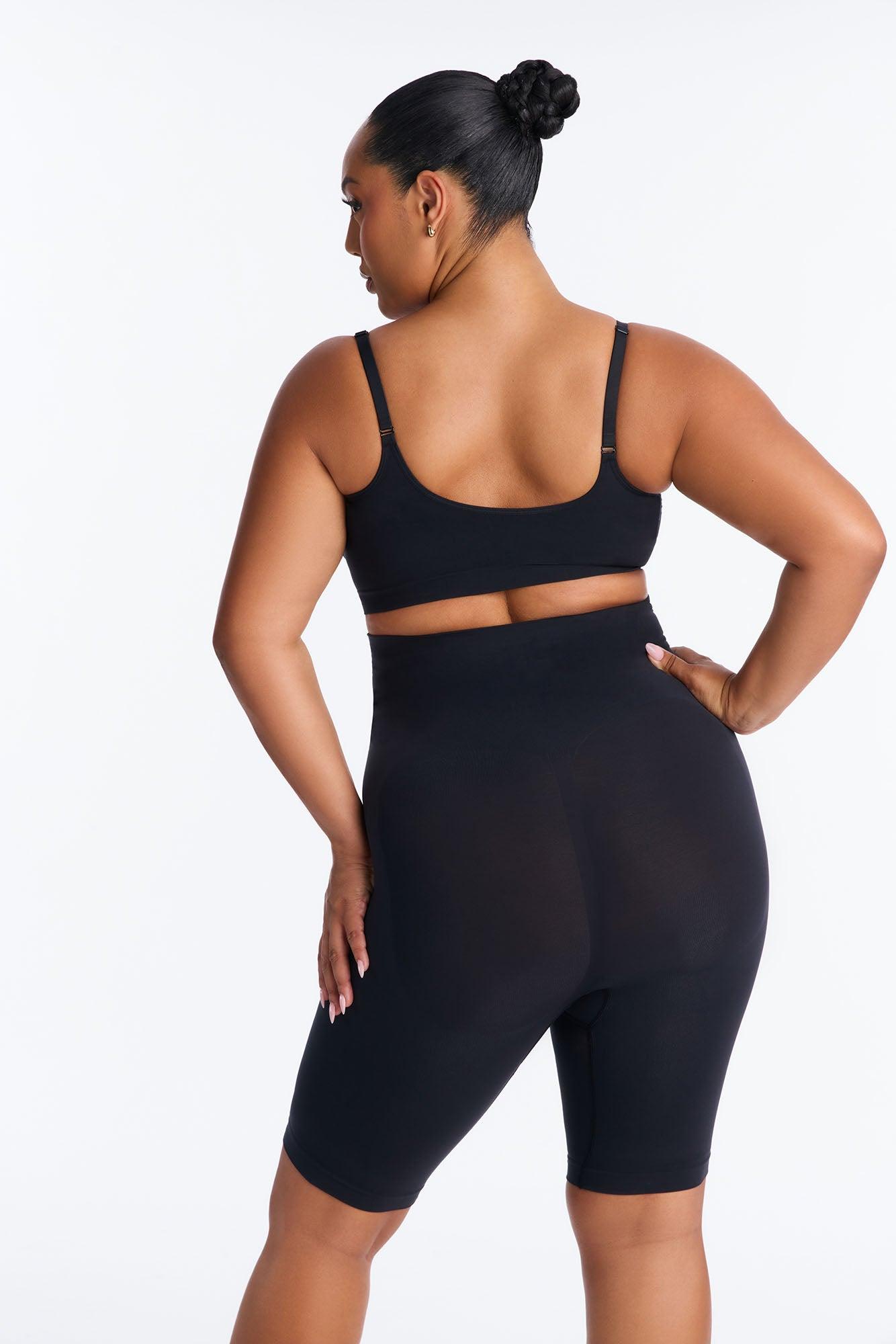 Nova Sculpt Seamless Strong Compression High Waisted Thigh Shaper - Black Female Product Image