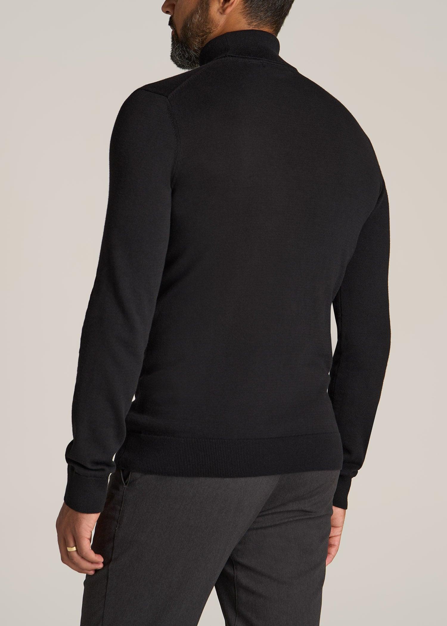 Turtleneck Sweater for Tall Men in Black Male Product Image