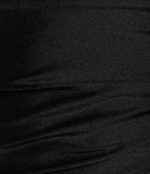 Honey and Rosie Pleated Bodice Corset Spaghetti Strap Fitted Dress Product Image