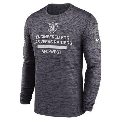 Las Vegas Raiders Sideline Team Issue Velocity Nike Mens Dri-FIT NFL Long-Sleeve T-Shirt | 02EQ00A8D-QVX Product Image