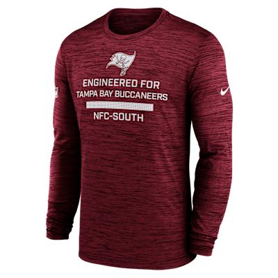 Tampa Bay Buccaneers Sideline Team Issue Velocity Nike Mens Dri-FIT NFL Long-Sleeve T-Shirt | 02EQ6DL8B-QVX Product Image