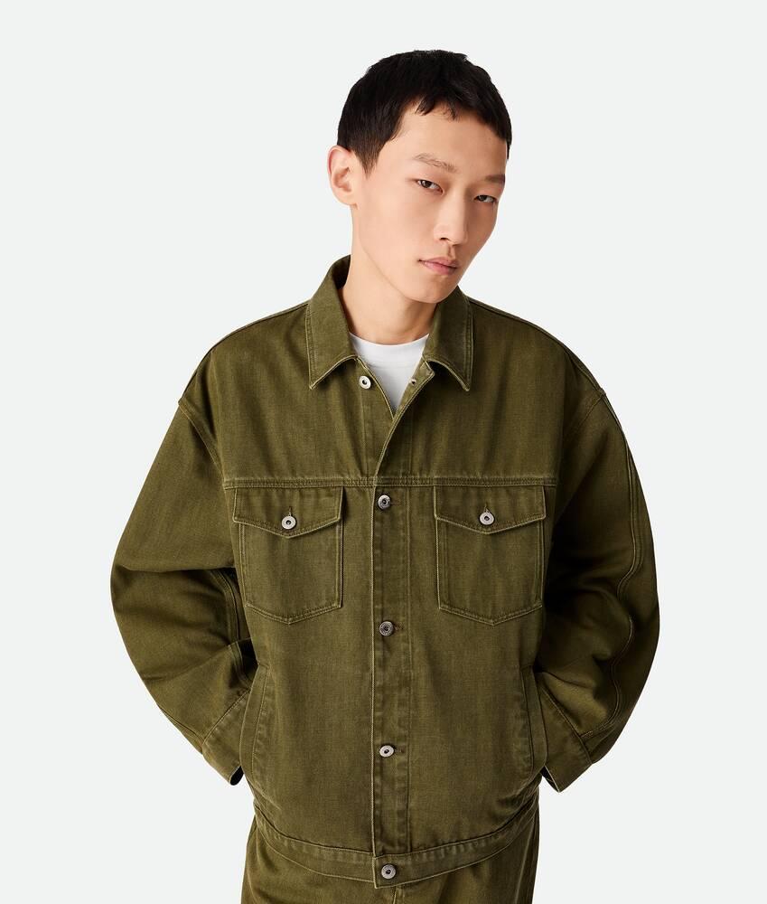 Men's Colored Denim Jacket in Caper stone washed Product Image