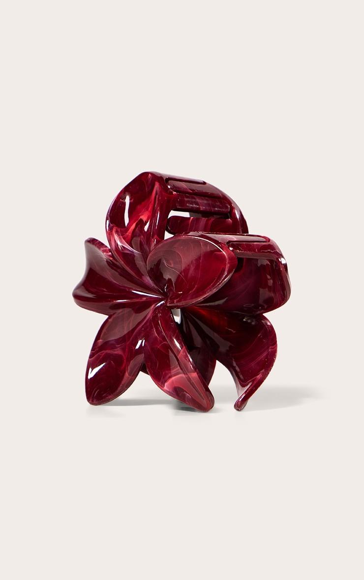 Burgundy Lily Flower Hair Clip Product Image