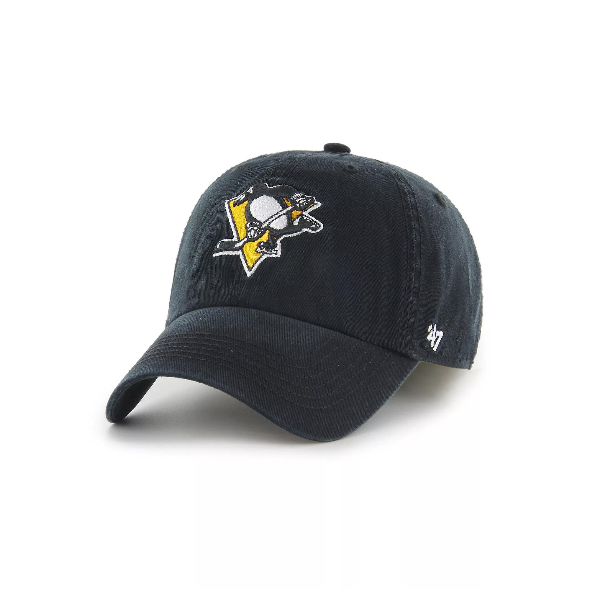 Men's '47 Black Pittsburgh Penguins Classic Franchise Fitted Hat,  Product Image