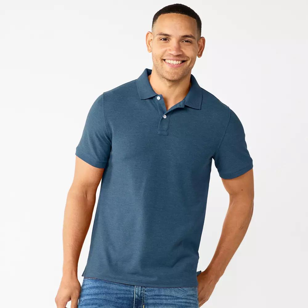 Men's Sonoma Goods For Life® Short Sleeve Relaxed Fit Pique Polo, Size: Medium, Tijuana Blue Product Image
