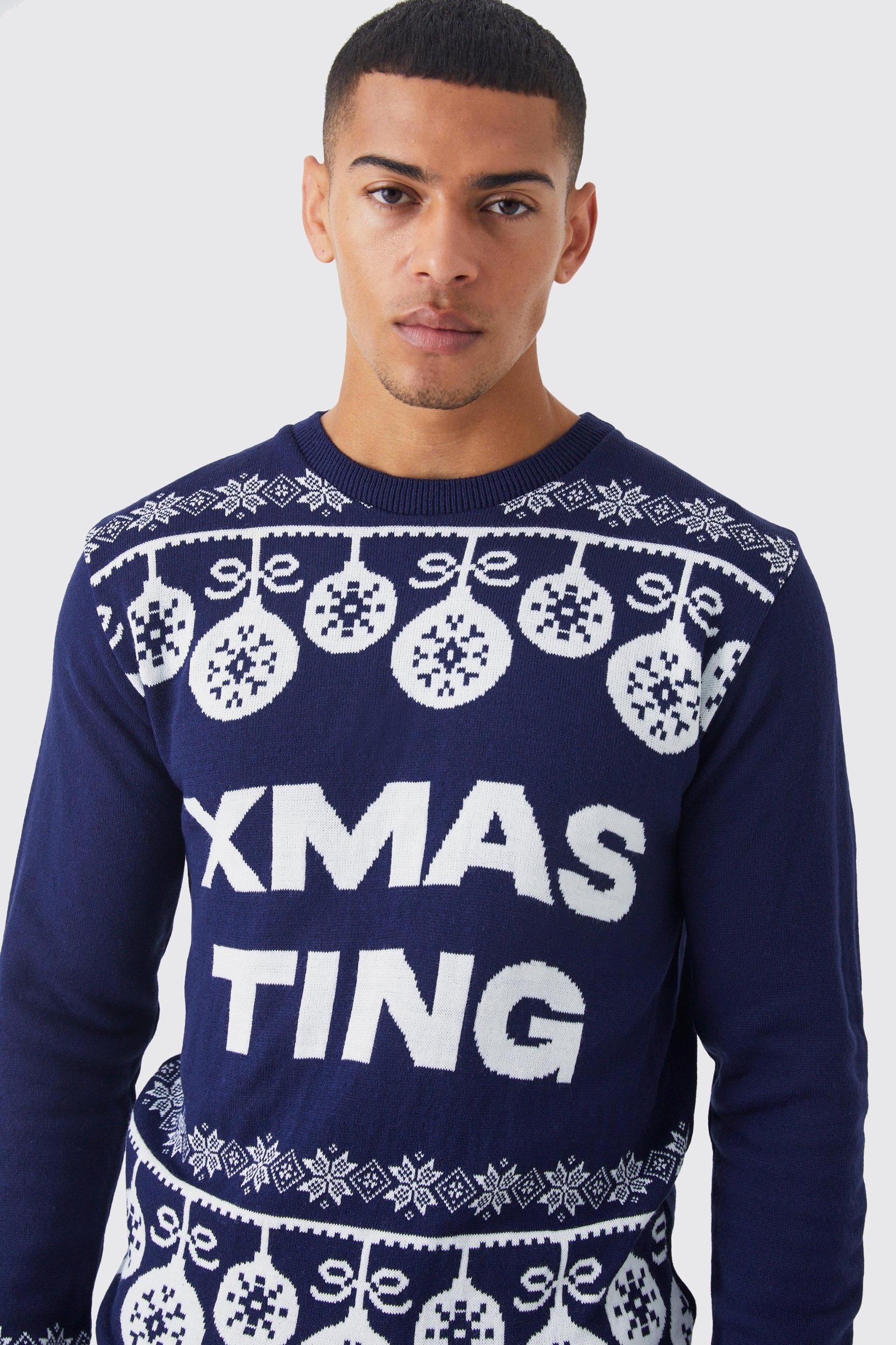 Xmas Ting Christmas Sweater | boohooMAN USA Product Image