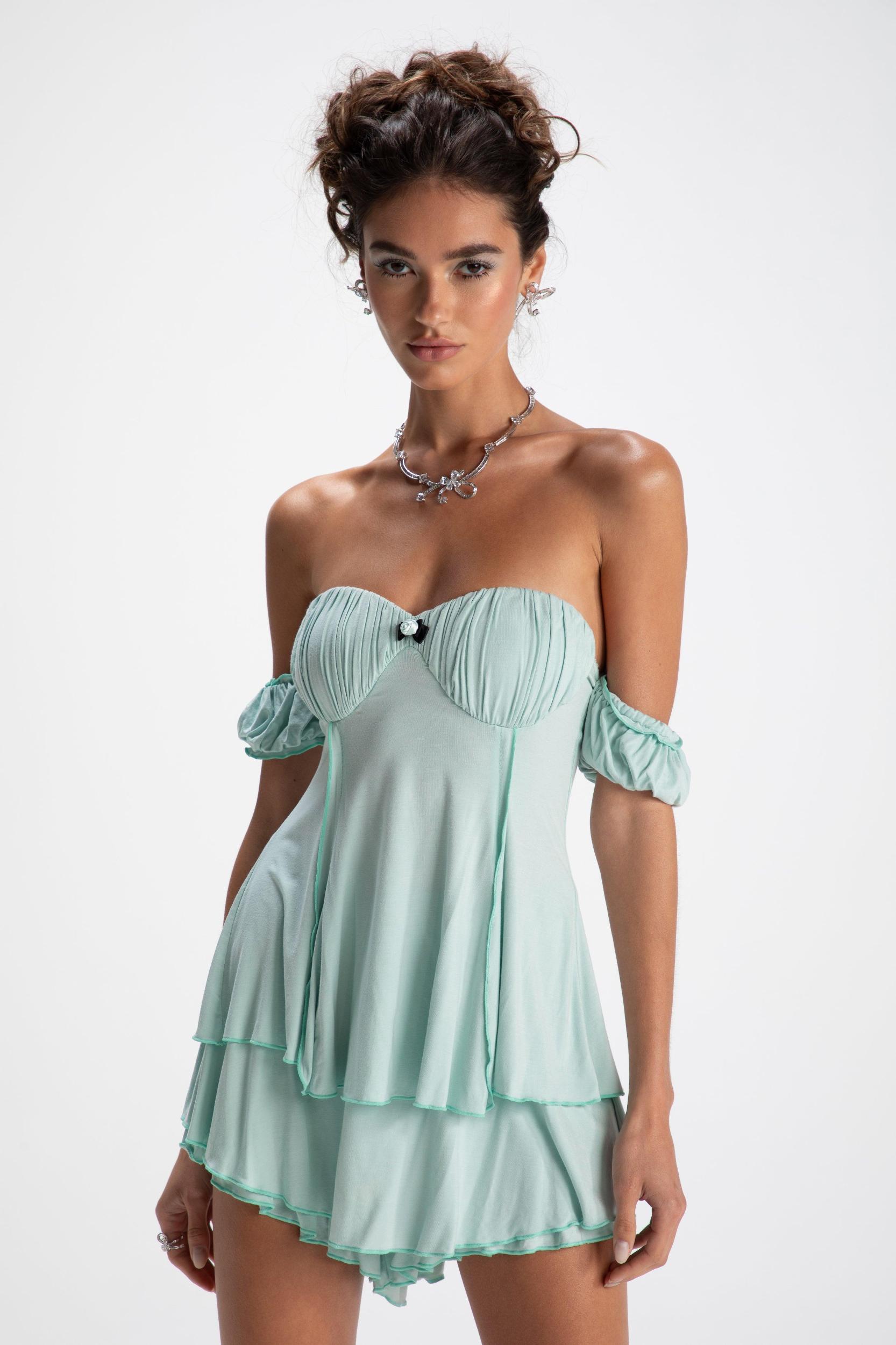 Heidi Top + Skirt (Mint) (Final Sale) Product Image