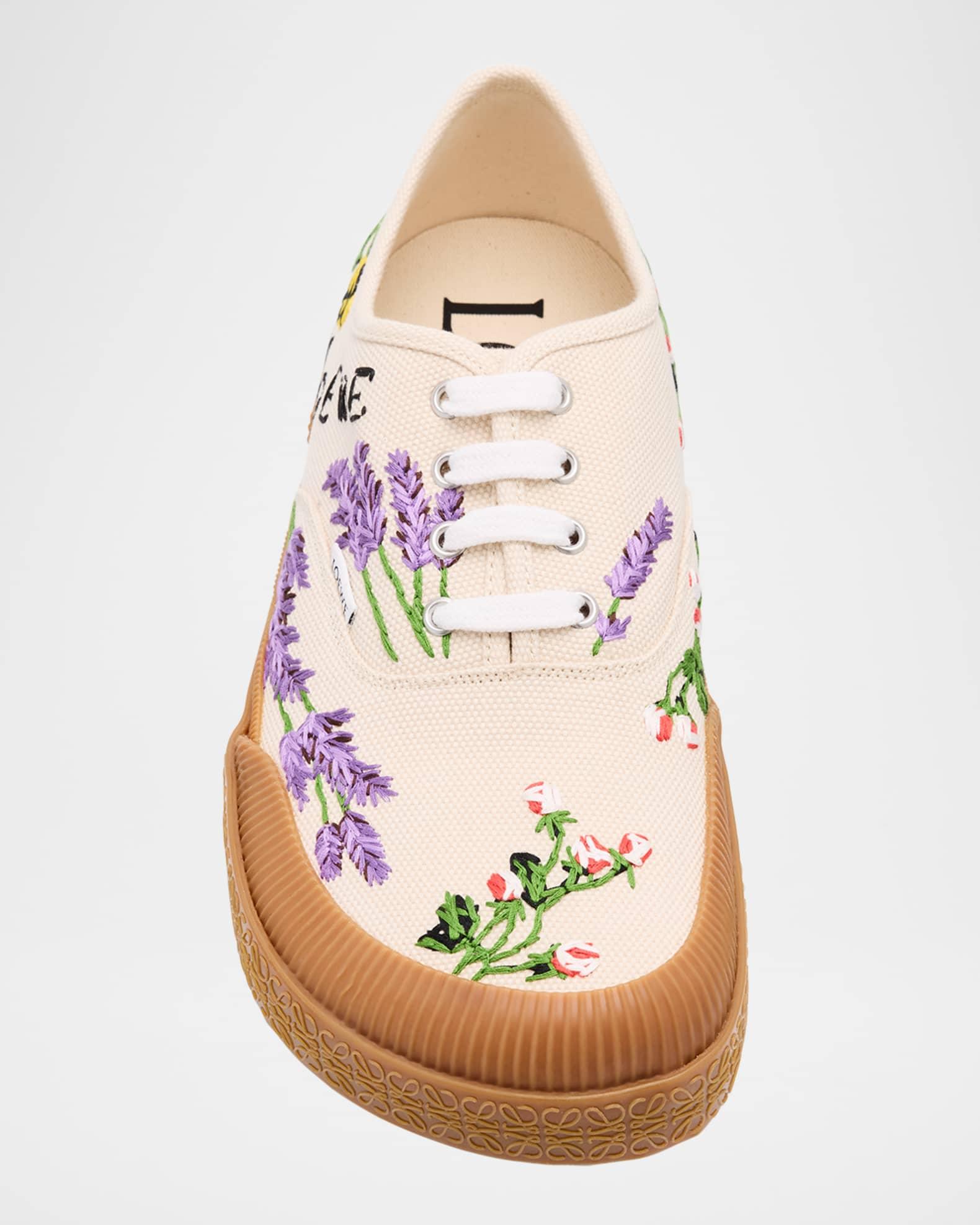 Men's Terra Embroidered Canvas Low-Top Sneakers  Product Image