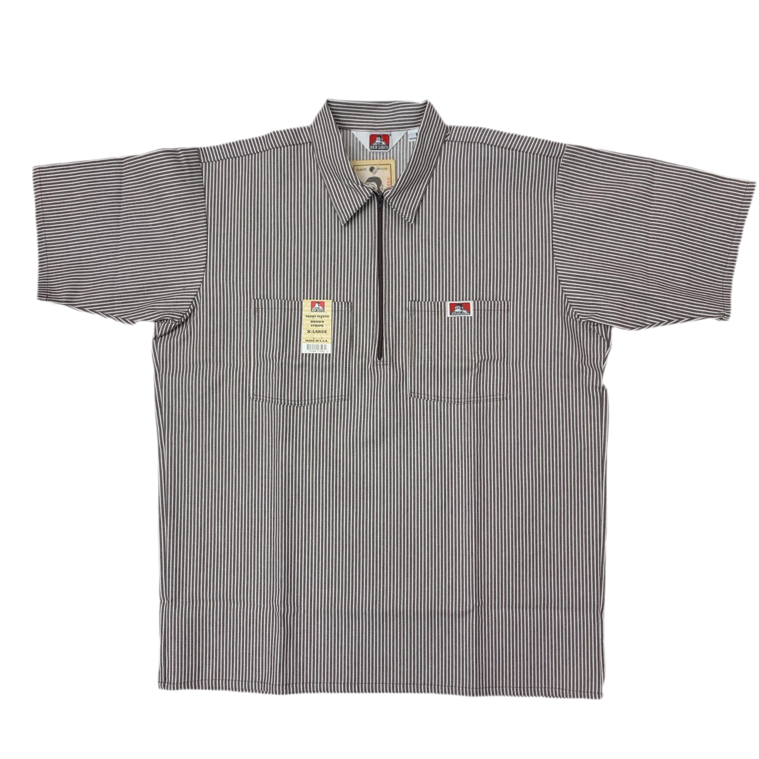 Ben Davis Short Sleeve Striped Half-Zip Shirt Male Product Image