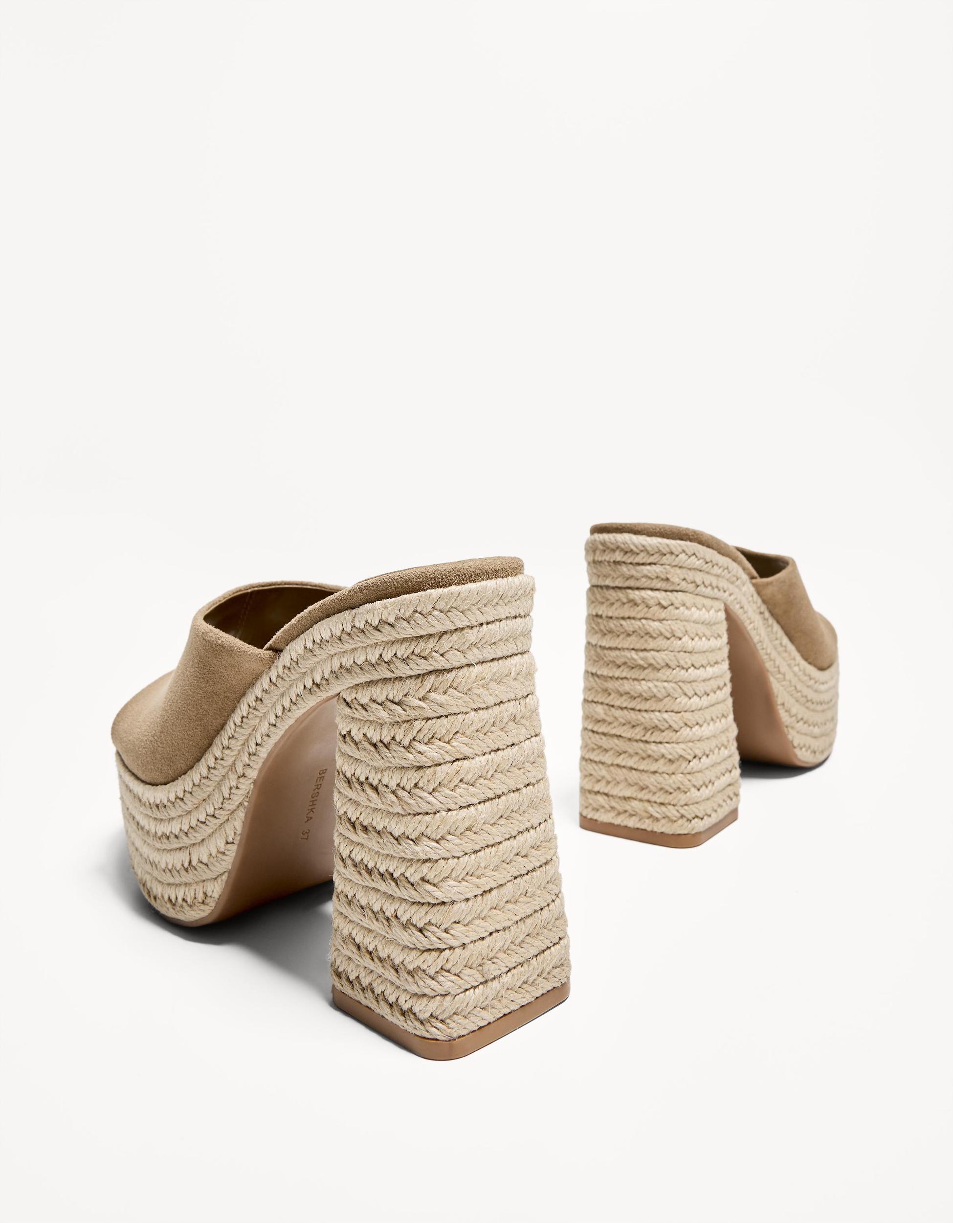 Jute heeled platform sandals Product Image