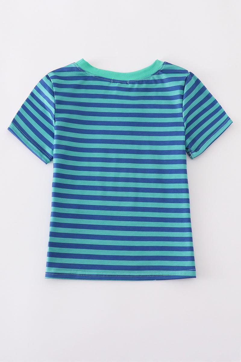 Blue apple french knot shorts set Product Image