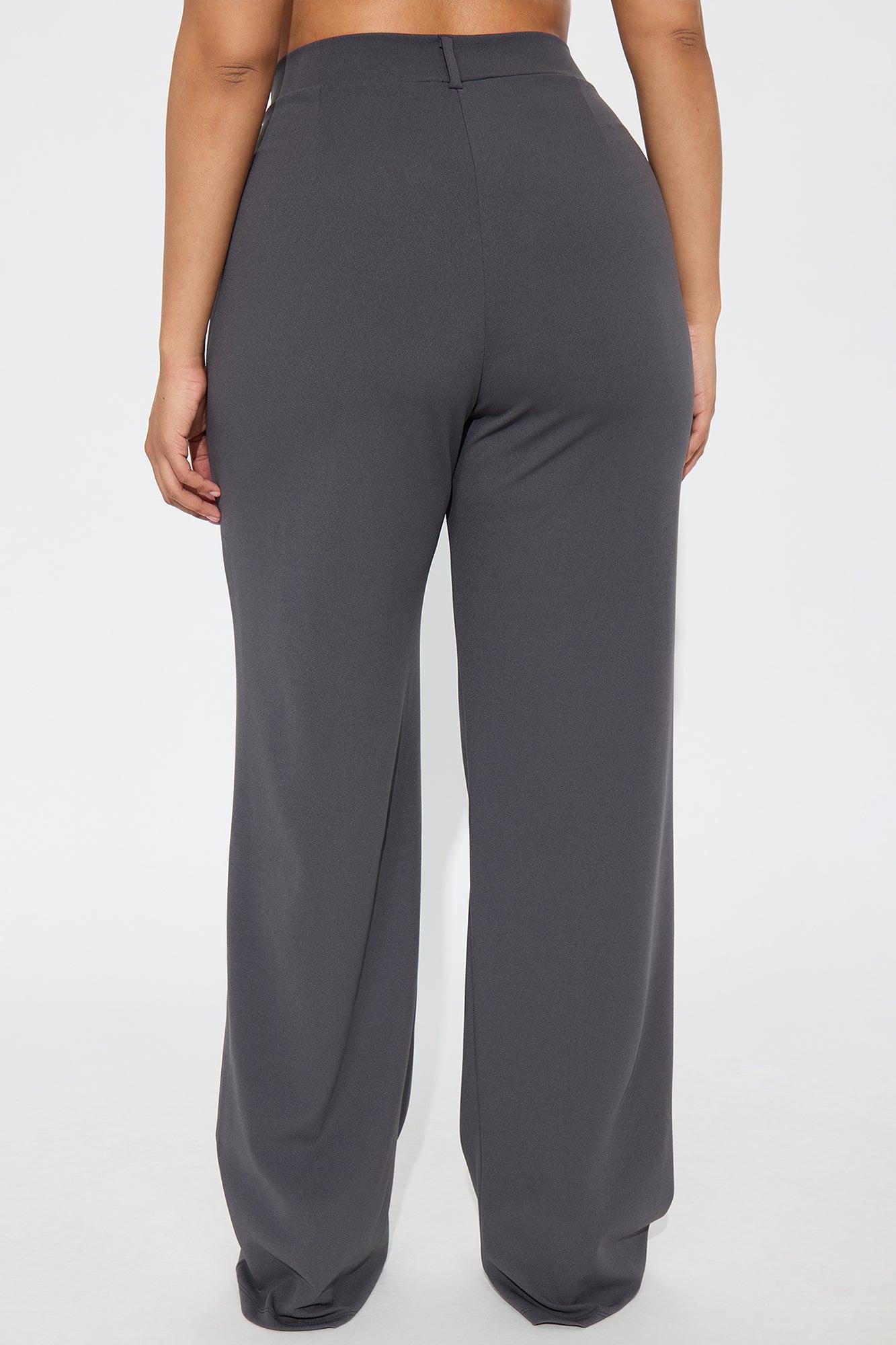 Tall Heidi Wide Leg Trouser Pant - Charcoal Product Image