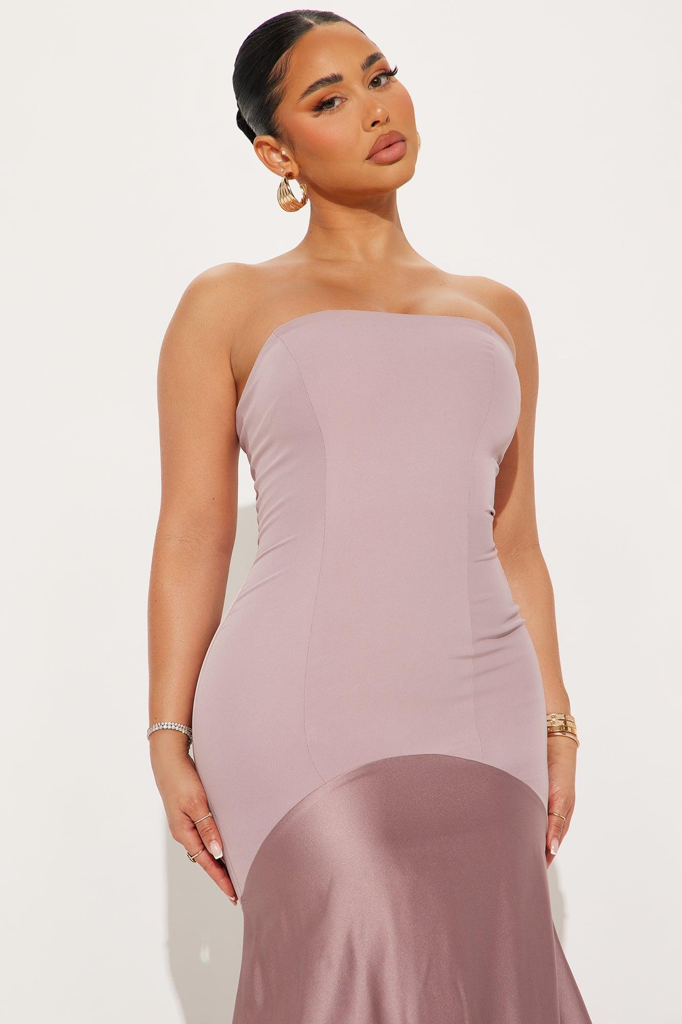 Leah Strapless Maxi Dress - Mauve Product Image