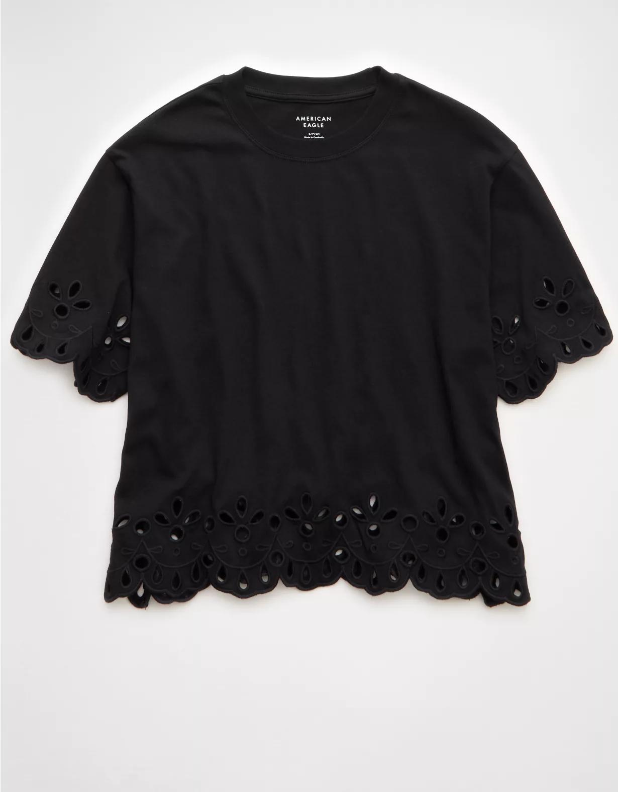 AE Boxy Eyelet T-Shirt Product Image