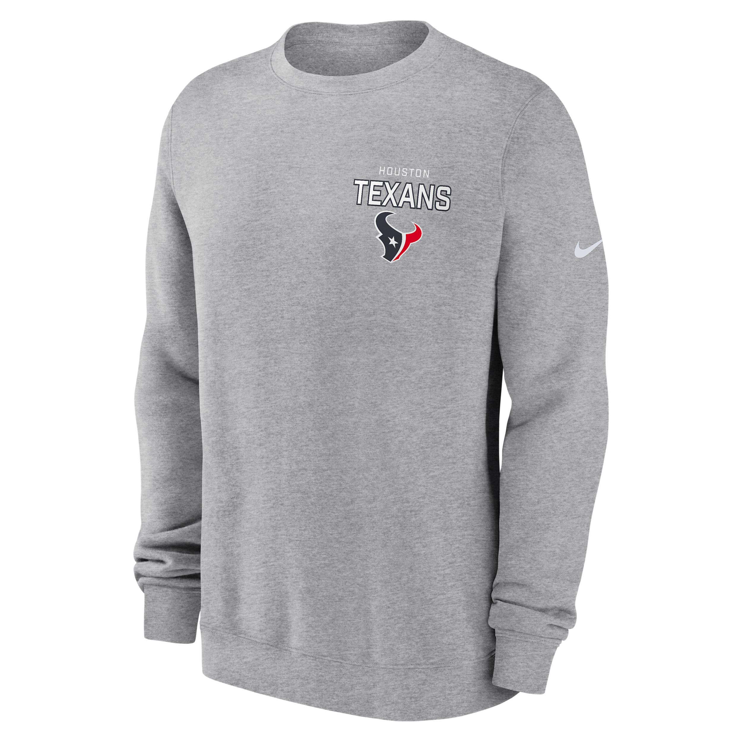 Houston Texans Draw Block Club Nike Mens NFL Pullover Crew | NKPV06G9H-KU0 Product Image