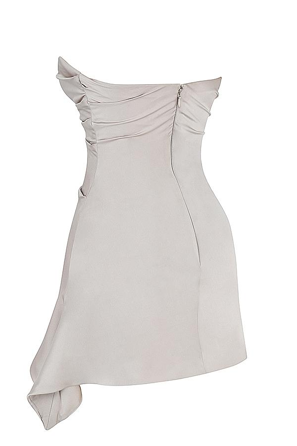 Jasmine  oyster draped strapless corset dress Product Image