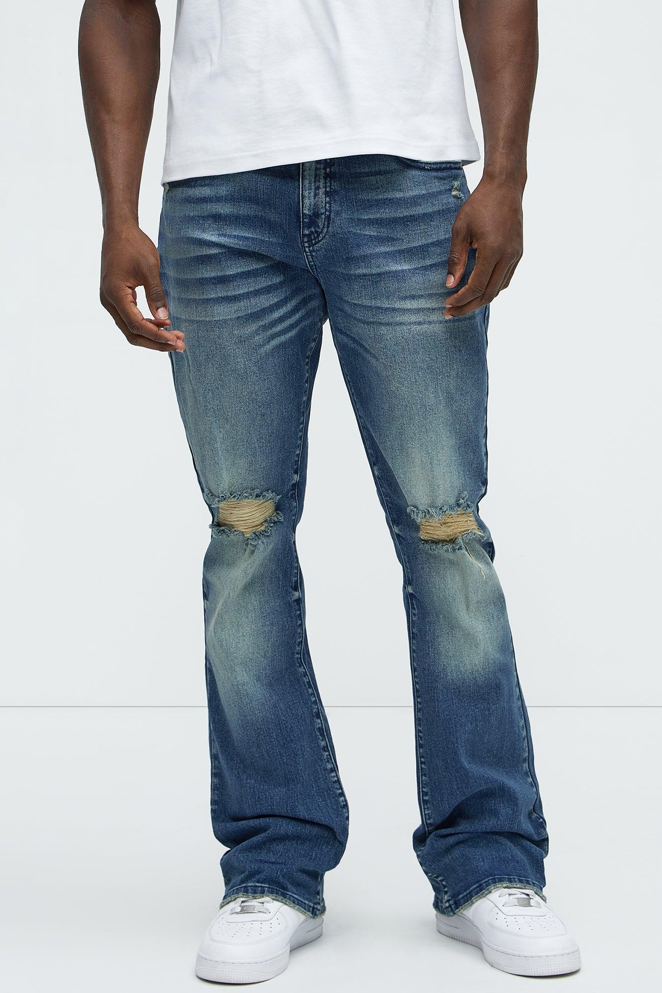 Halfway There Stacked Slim Flare Jeans - Dark Wash Product Image