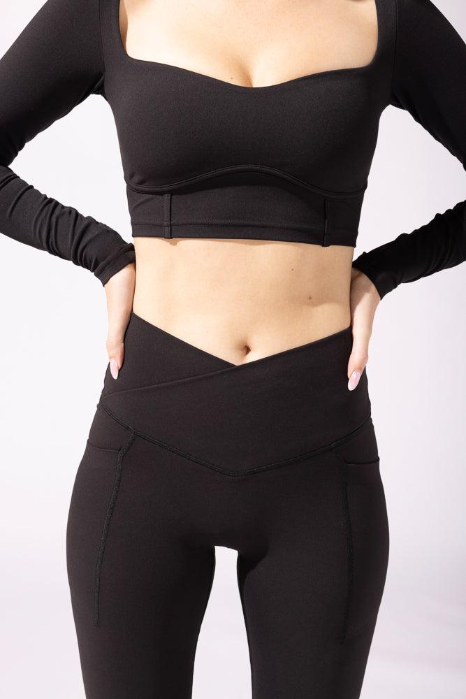Crisscross Hourglass® Bell Bottom with Pockets - Black Product Image