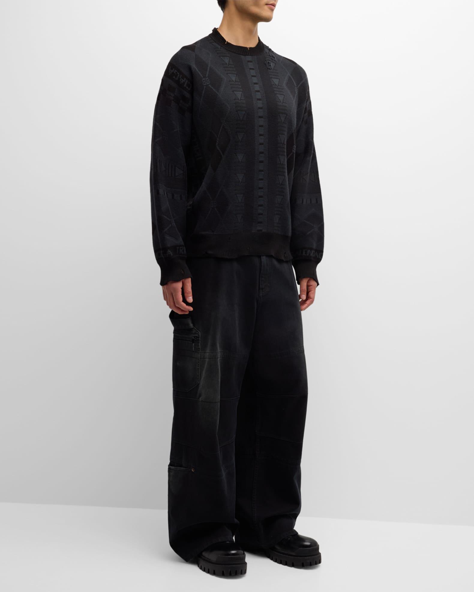 Men's Jacquard Crew Sweater Product Image