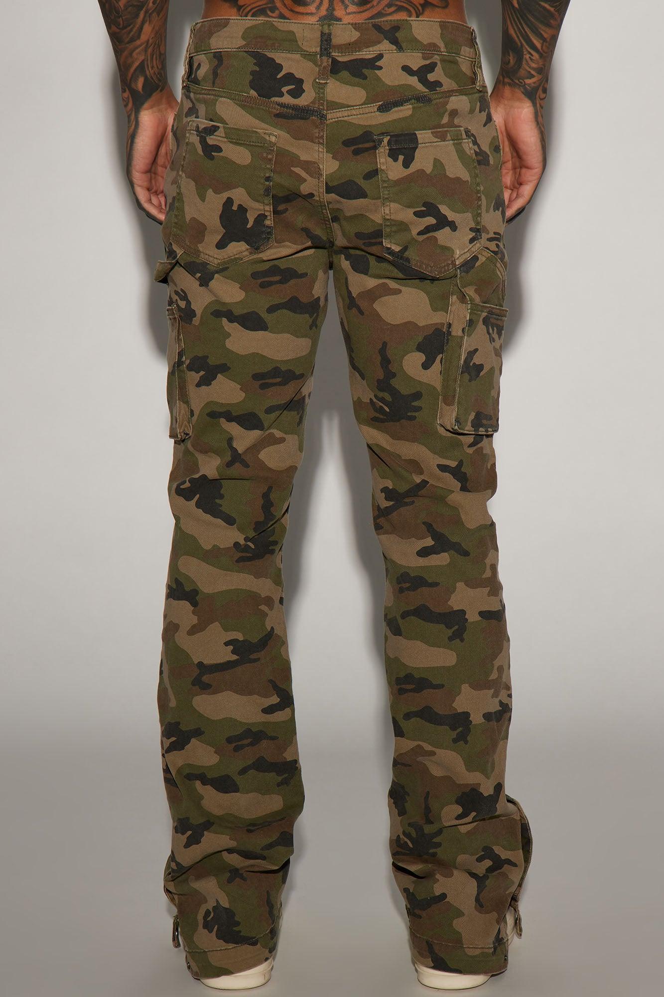 Easy Camo Slim Carpenter Flare Pants - Camouflage Product Image