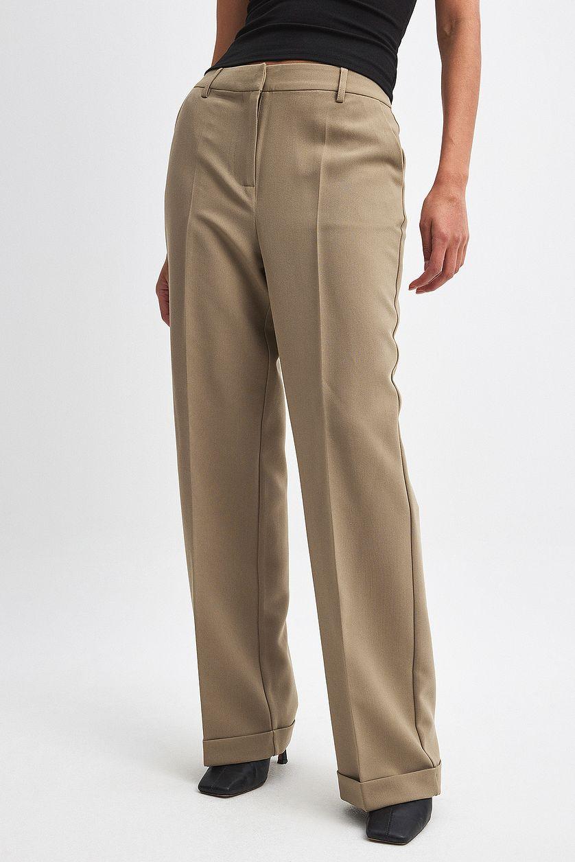 Tailored Mid Waist Suit Pants Product Image