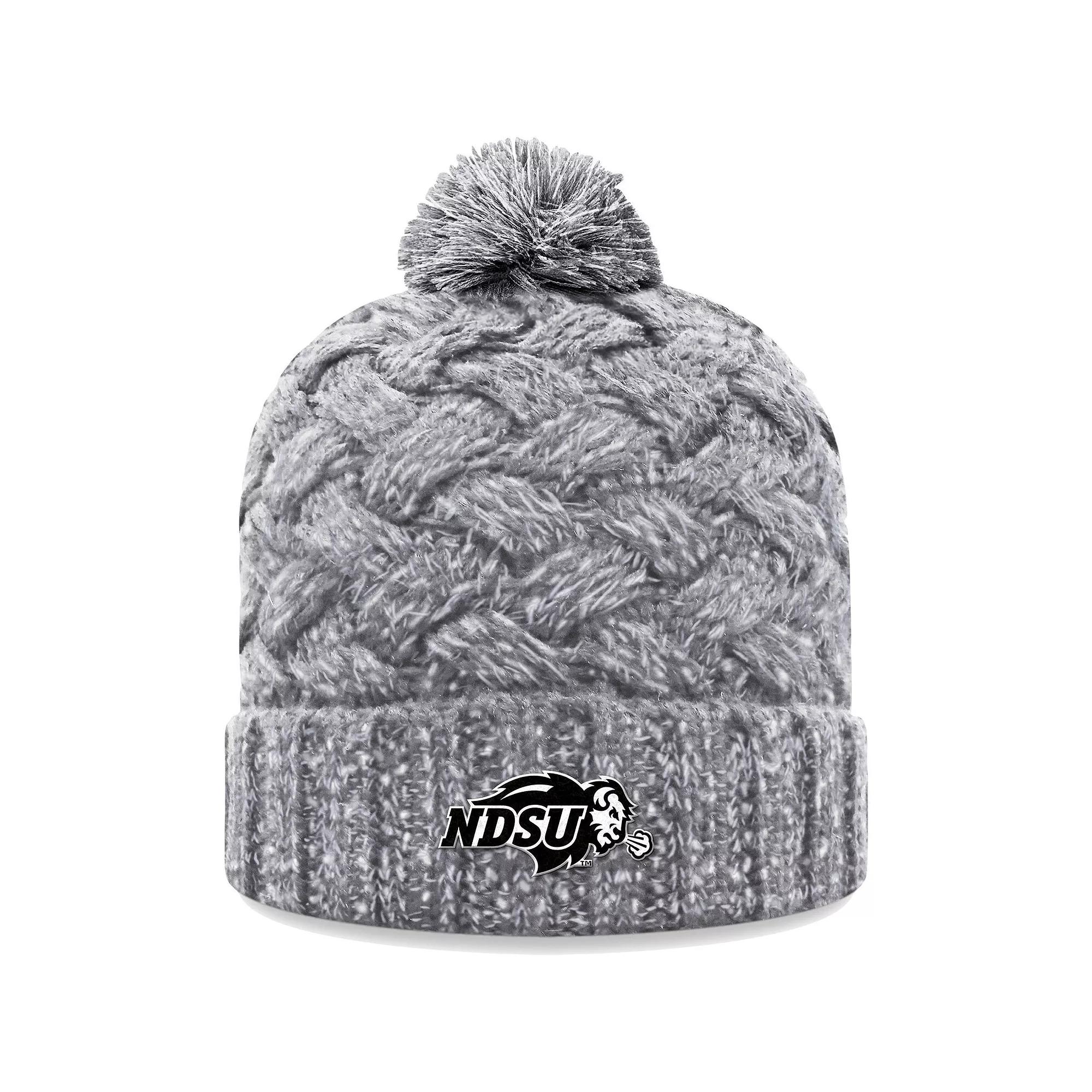 Women's Top of the World Heather Gray NDSU Bison Arctic Cuffed Knit Hat with Pom, Nds Grey Product Image