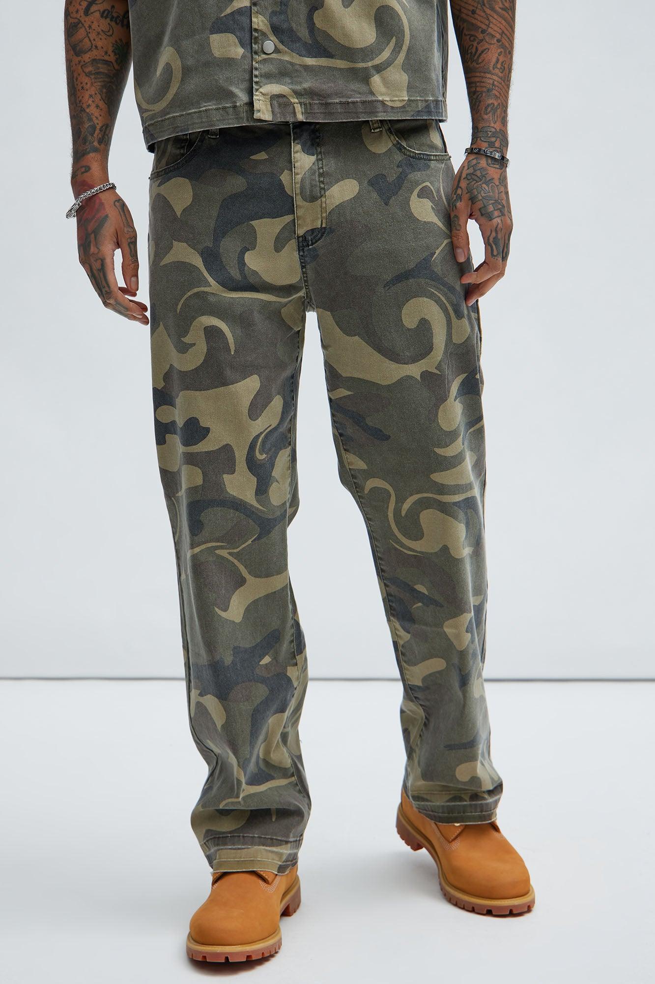 Won't Do Camo Straight Pants - Camouflage Product Image